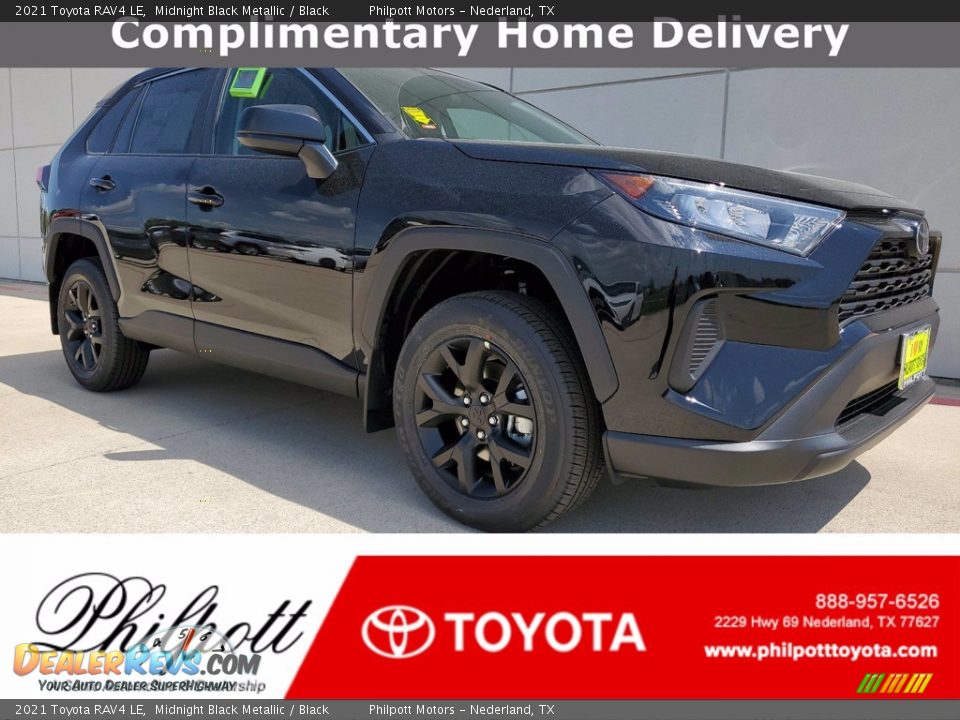 2021 Toyota RAV4 LE Midnight Black Metallic / Black Photo #1