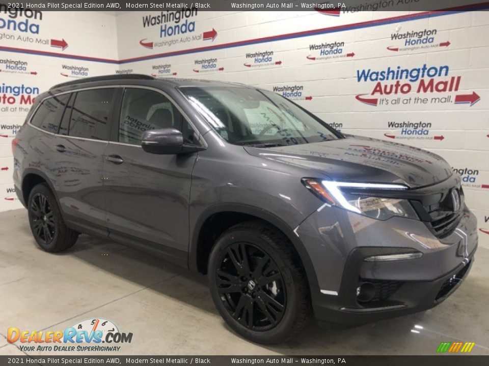 2021 Honda Pilot Special Edition AWD Modern Steel Metallic / Black Photo #3