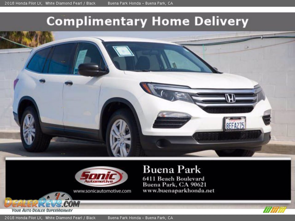 2018 Honda Pilot LX White Diamond Pearl / Black Photo #1