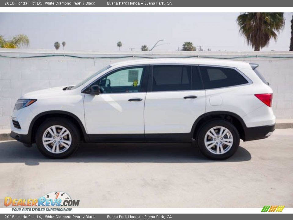 2018 Honda Pilot LX White Diamond Pearl / Black Photo #8