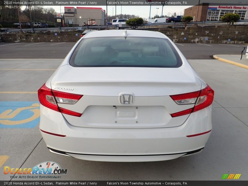 2018 Honda Accord EX-L Sedan Platinum White Pearl / Ivory Photo #3
