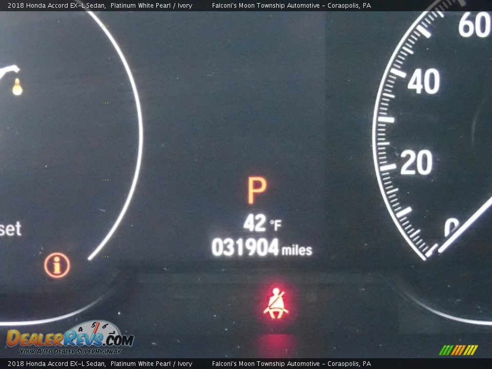 2018 Honda Accord EX-L Sedan Platinum White Pearl / Ivory Photo #24