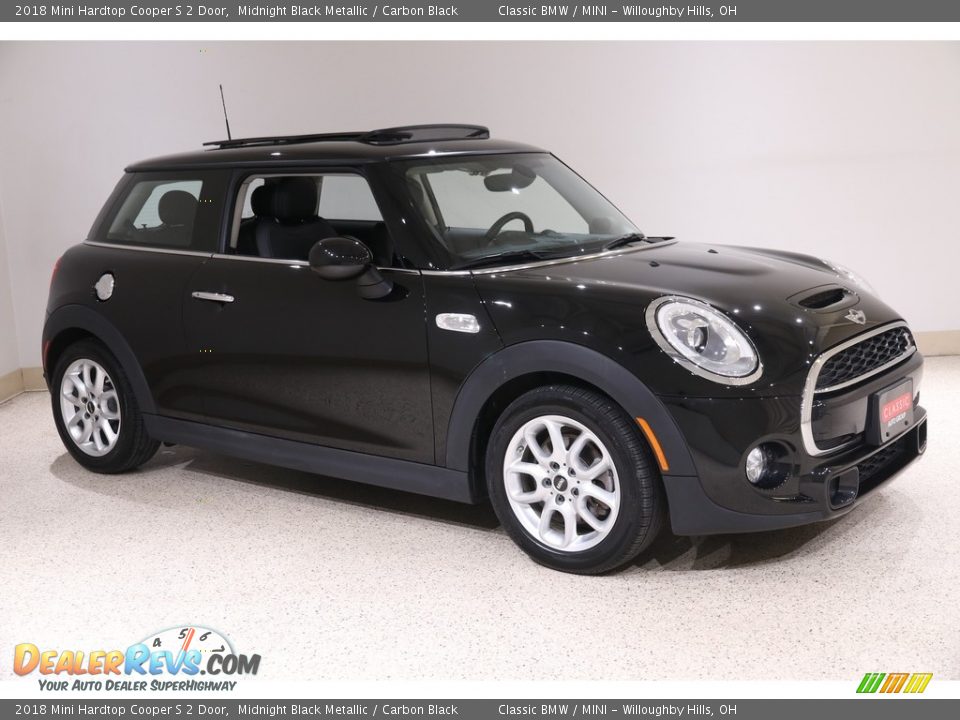 2018 Mini Hardtop Cooper S 2 Door Midnight Black Metallic / Carbon Black Photo #1