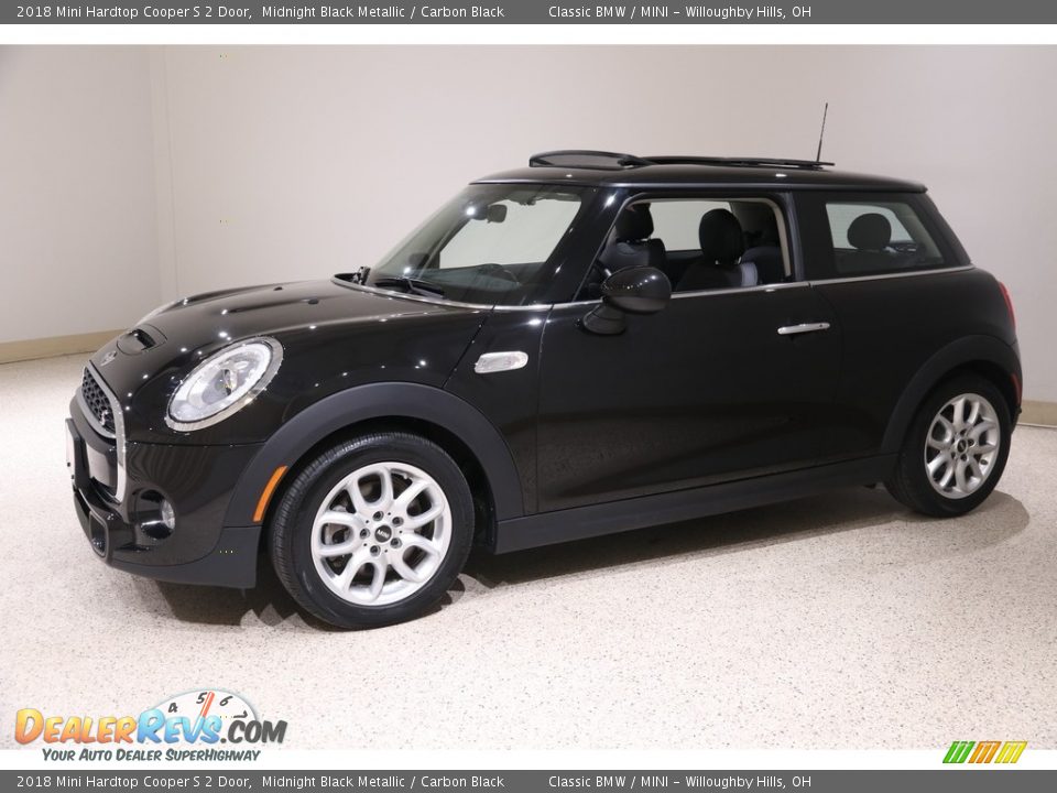 2018 Mini Hardtop Cooper S 2 Door Midnight Black Metallic / Carbon Black Photo #3