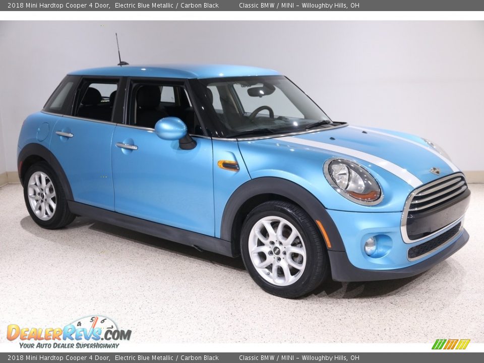 2018 Mini Hardtop Cooper 4 Door Electric Blue Metallic / Carbon Black Photo #1