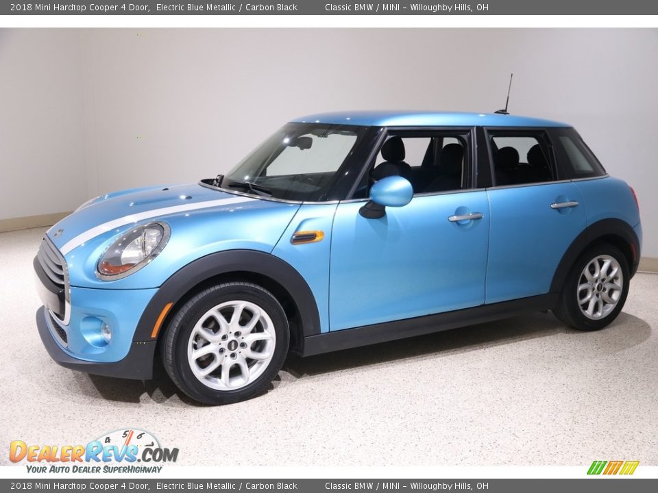 2018 Mini Hardtop Cooper 4 Door Electric Blue Metallic / Carbon Black Photo #3