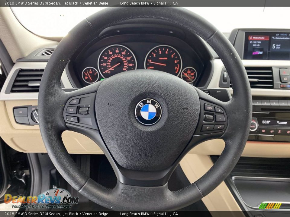 2018 BMW 3 Series 320i Sedan Jet Black / Venetian Beige Photo #18