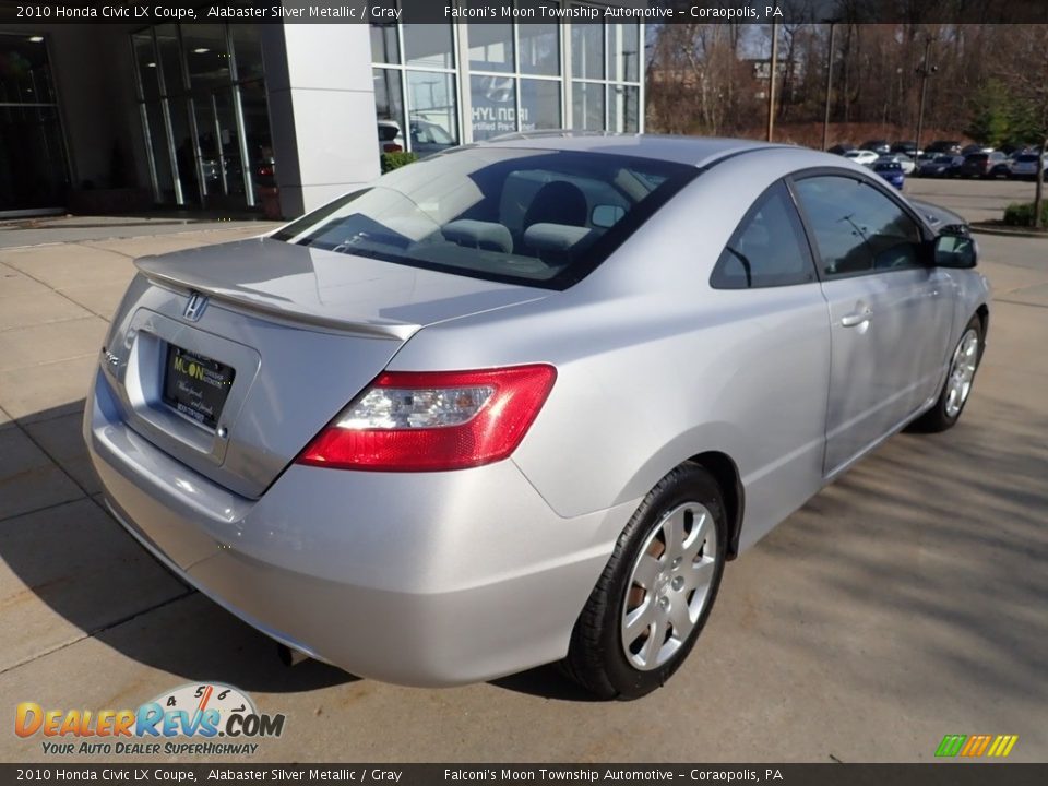 2010 Honda Civic LX Coupe Alabaster Silver Metallic / Gray Photo #2