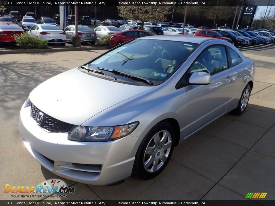 2010 Honda Civic LX Coupe Alabaster Silver Metallic / Gray Photo #6