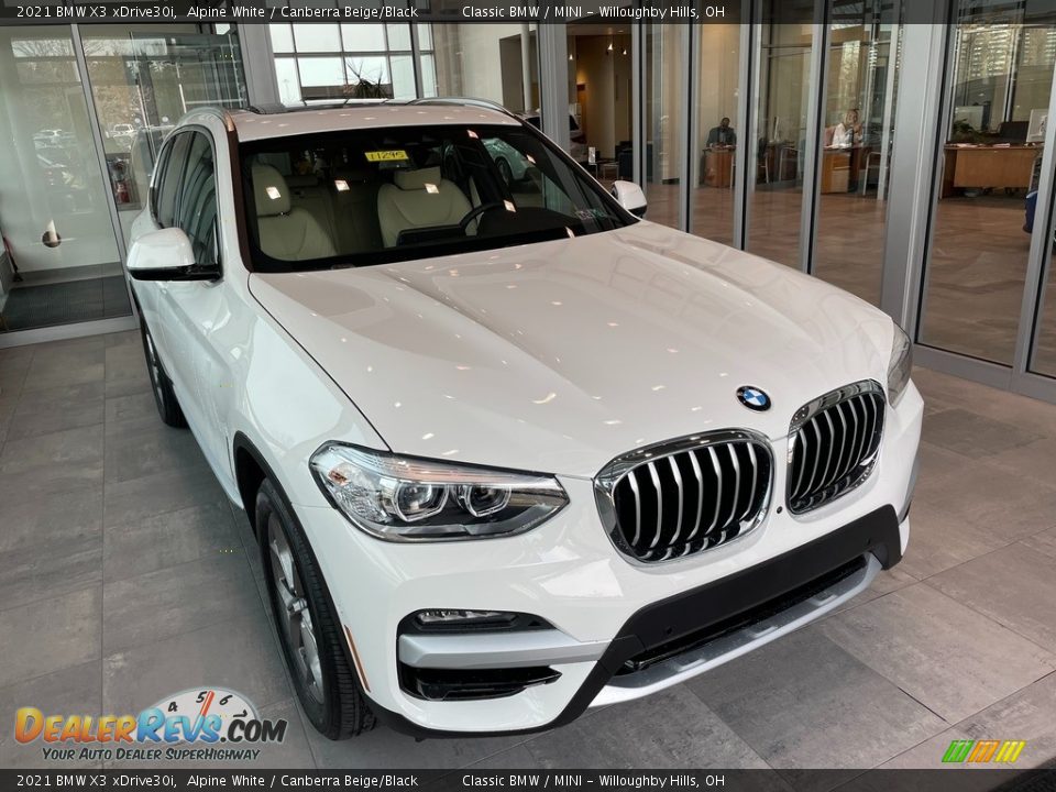 2021 BMW X3 xDrive30i Alpine White / Canberra Beige/Black Photo #1