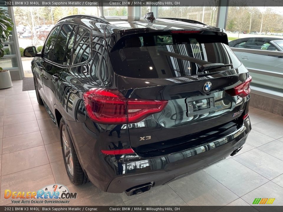 2021 BMW X3 M40i Black Sapphire Metallic / Cognac Photo #2