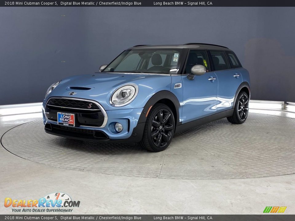 2018 Mini Clubman Cooper S Digital Blue Metallic / Chesterfield/Indigo Blue Photo #3