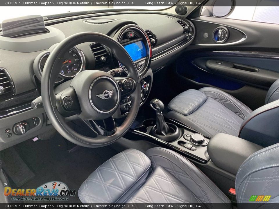 2018 Mini Clubman Cooper S Digital Blue Metallic / Chesterfield/Indigo Blue Photo #16