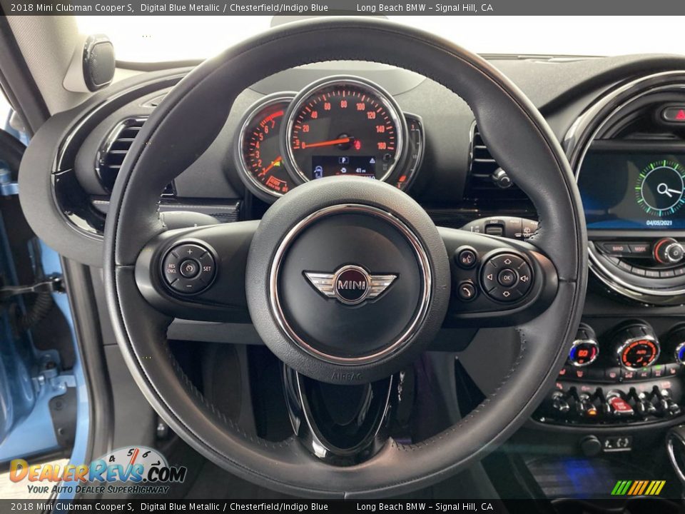 2018 Mini Clubman Cooper S Digital Blue Metallic / Chesterfield/Indigo Blue Photo #18