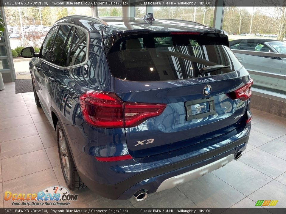 2021 BMW X3 xDrive30i Phytonic Blue Metallic / Canberra Beige/Black Photo #2
