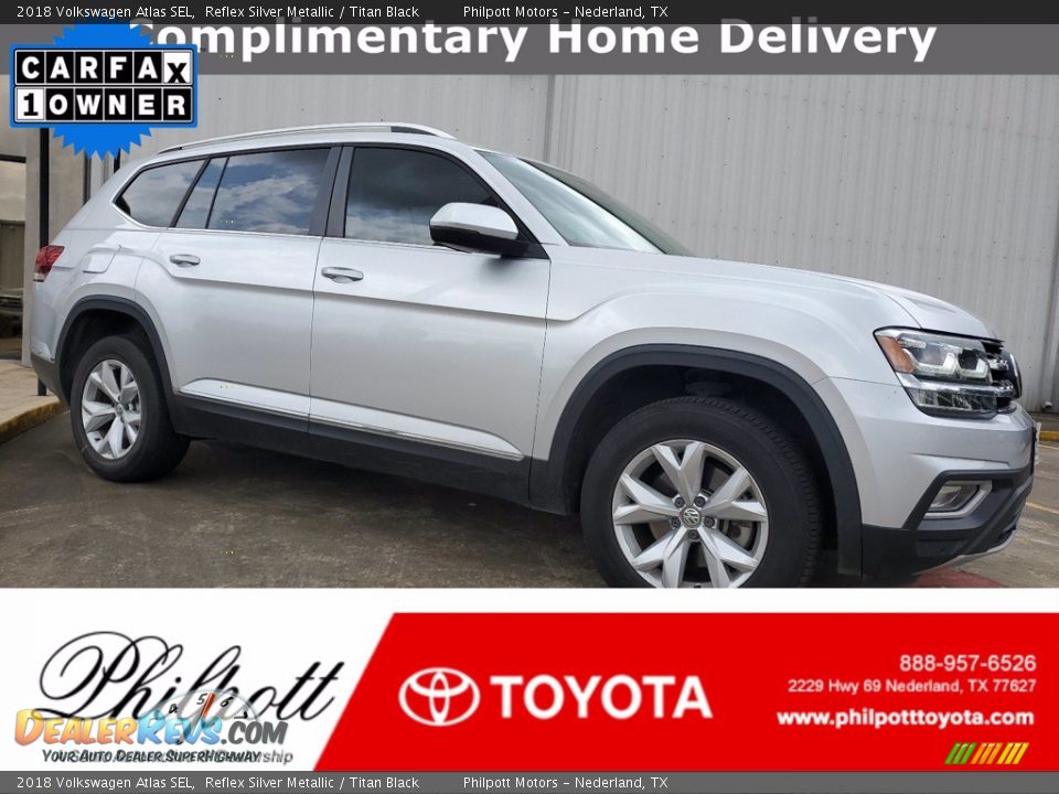 2018 Volkswagen Atlas SEL Reflex Silver Metallic / Titan Black Photo #1