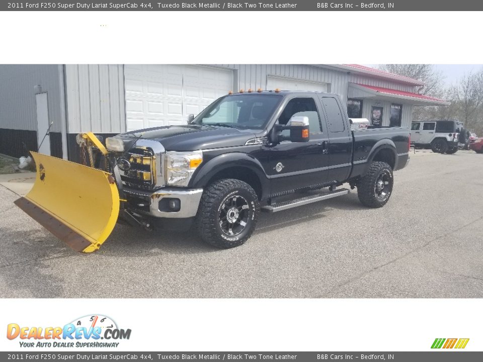 2011 Ford F250 Super Duty Lariat SuperCab 4x4 Tuxedo Black Metallic / Black Two Tone Leather Photo #1