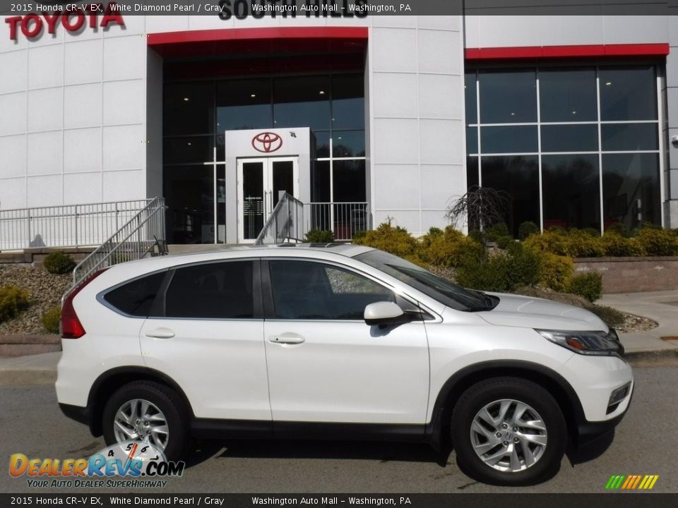 2015 Honda CR-V EX White Diamond Pearl / Gray Photo #2