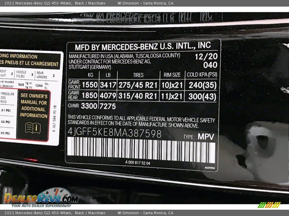 2021 Mercedes-Benz GLS 450 4Matic Black / Macchiato Photo #11