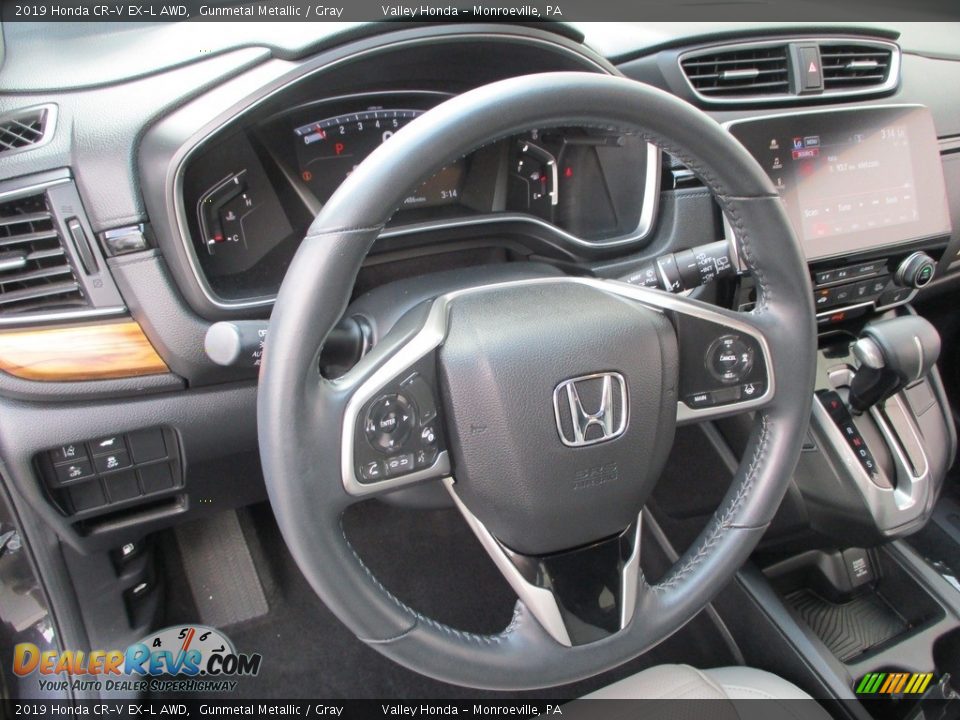 2019 Honda CR-V EX-L AWD Gunmetal Metallic / Gray Photo #14