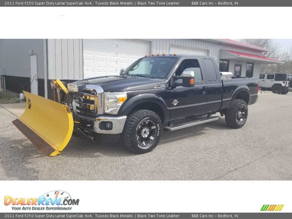 2011 Ford F250 Super Duty Lariat SuperCab 4x4 Tuxedo Black Metallic / Black Two Tone Leather Photo #21