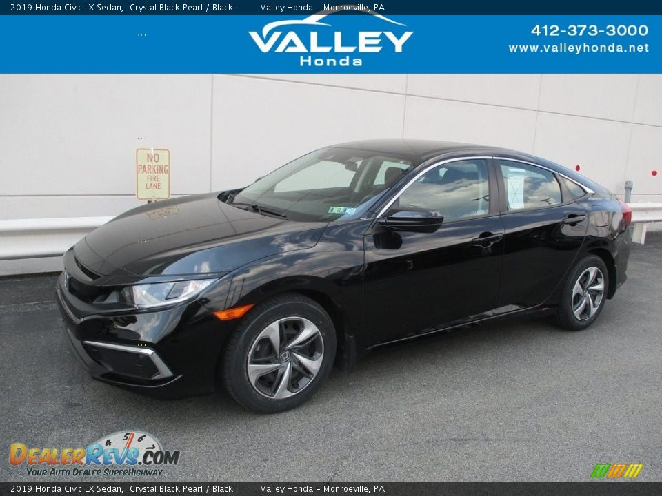 2019 Honda Civic LX Sedan Crystal Black Pearl / Black Photo #1