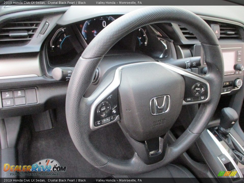 2019 Honda Civic LX Sedan Crystal Black Pearl / Black Photo #12