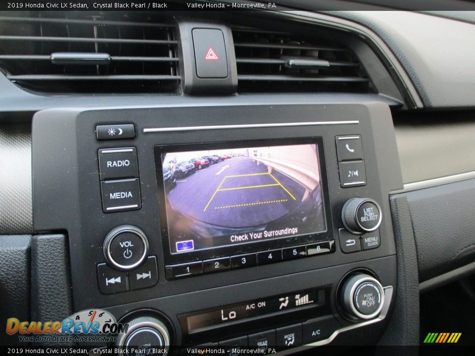 2019 Honda Civic LX Sedan Crystal Black Pearl / Black Photo #14