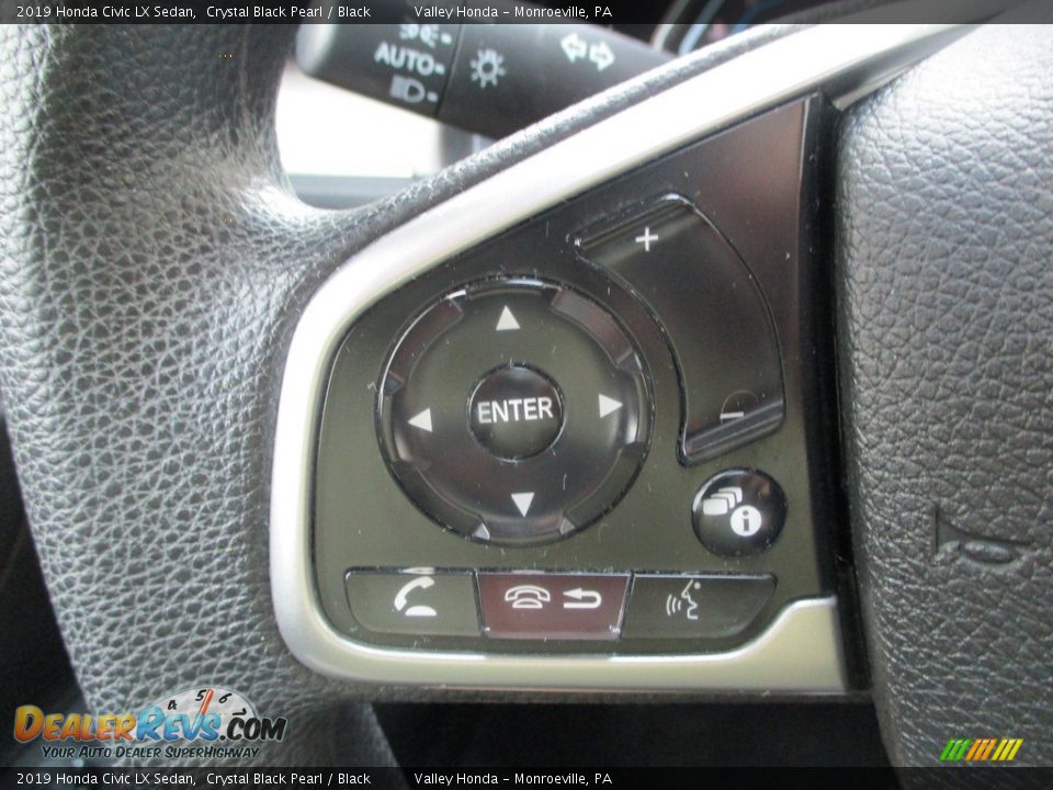 2019 Honda Civic LX Sedan Crystal Black Pearl / Black Photo #17