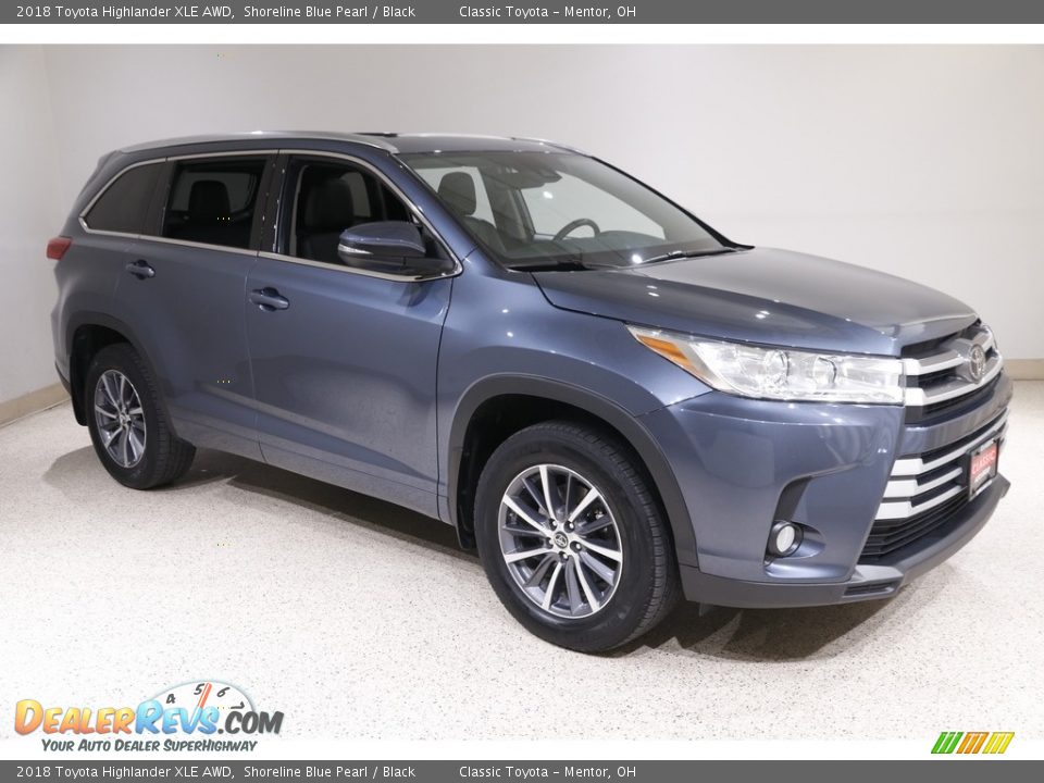 2018 Toyota Highlander XLE AWD Shoreline Blue Pearl / Black Photo #1