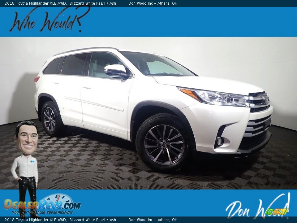 2018 Toyota Highlander XLE AWD Blizzard White Pearl / Ash Photo #1