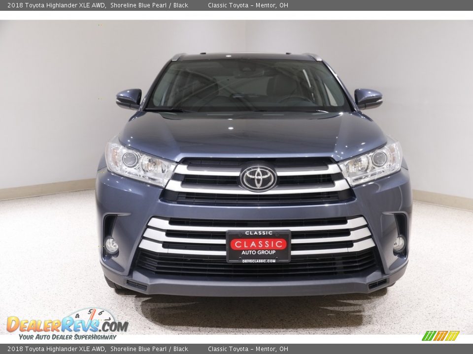 2018 Toyota Highlander XLE AWD Shoreline Blue Pearl / Black Photo #2