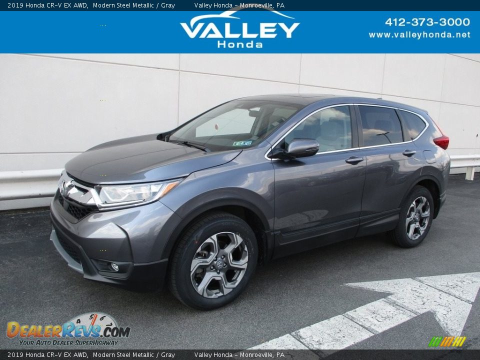 2019 Honda CR-V EX AWD Modern Steel Metallic / Gray Photo #1
