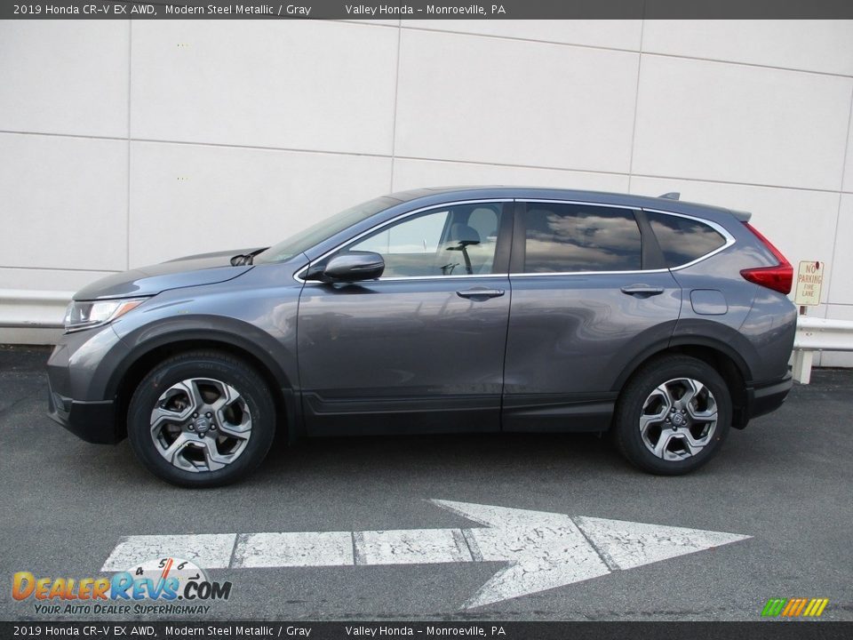 2019 Honda CR-V EX AWD Modern Steel Metallic / Gray Photo #2