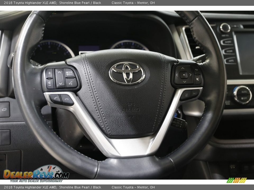 2018 Toyota Highlander XLE AWD Shoreline Blue Pearl / Black Photo #7
