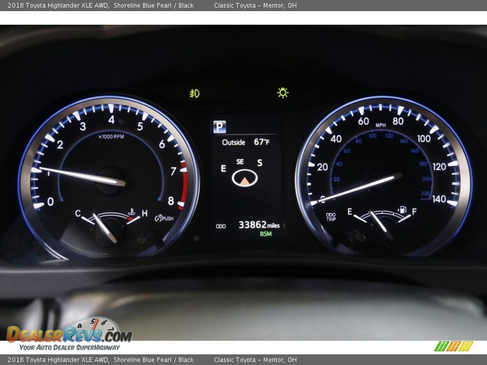 2018 Toyota Highlander XLE AWD Shoreline Blue Pearl / Black Photo #8
