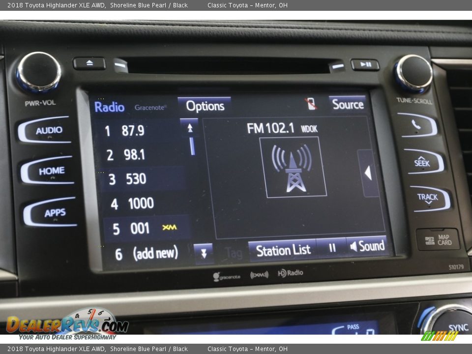 2018 Toyota Highlander XLE AWD Shoreline Blue Pearl / Black Photo #11
