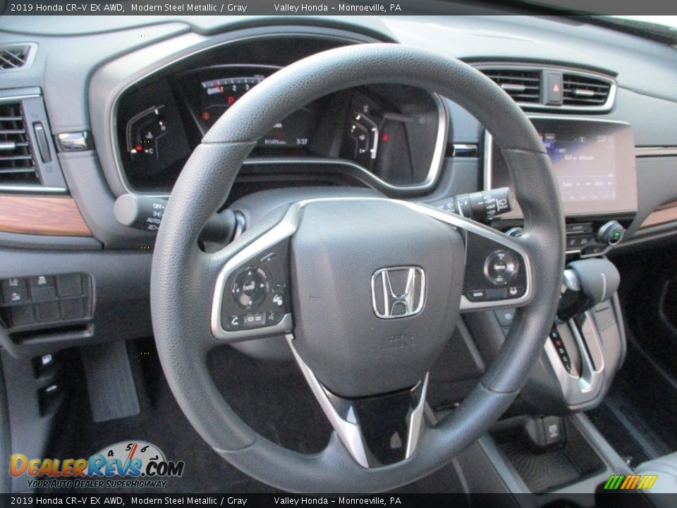 2019 Honda CR-V EX AWD Modern Steel Metallic / Gray Photo #15