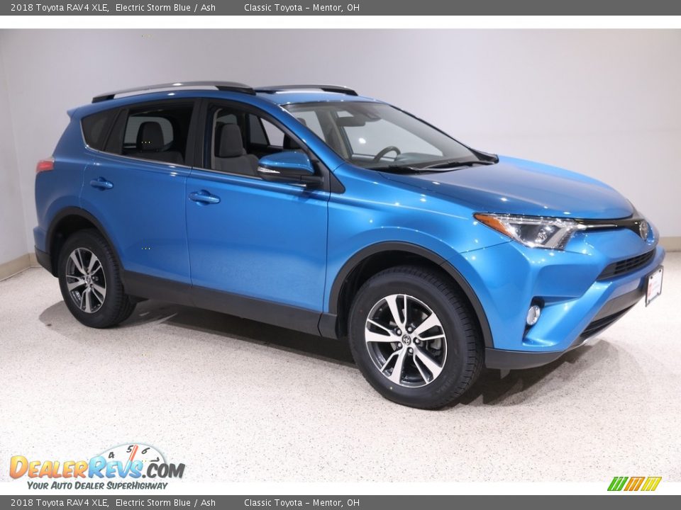 2018 Toyota RAV4 XLE Electric Storm Blue / Ash Photo #1