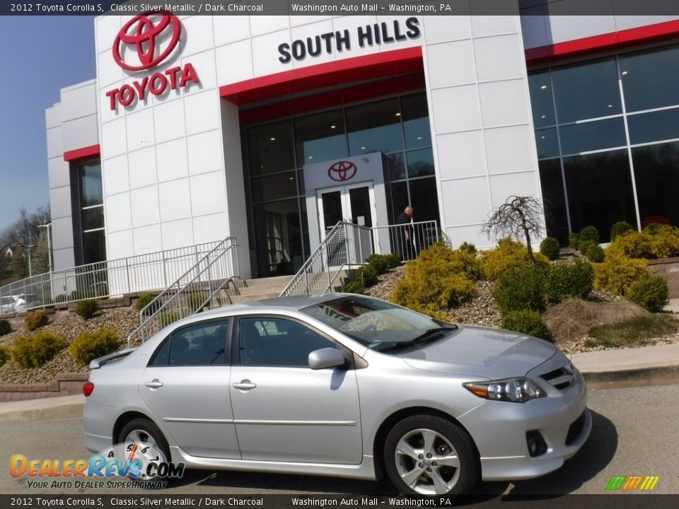 2012 Toyota Corolla S Classic Silver Metallic / Dark Charcoal Photo #2