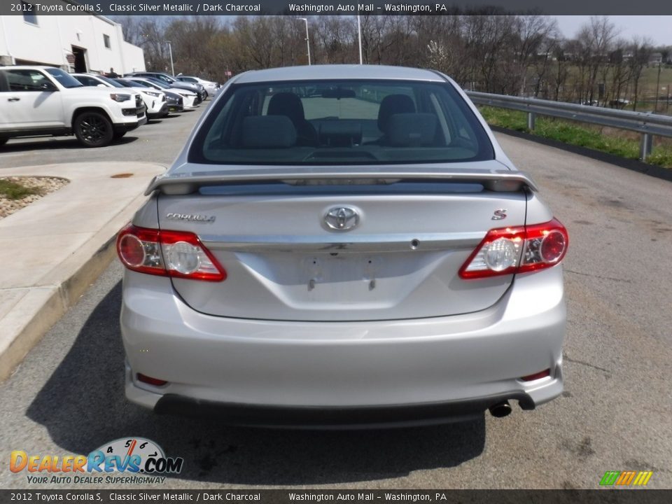 2012 Toyota Corolla S Classic Silver Metallic / Dark Charcoal Photo #14