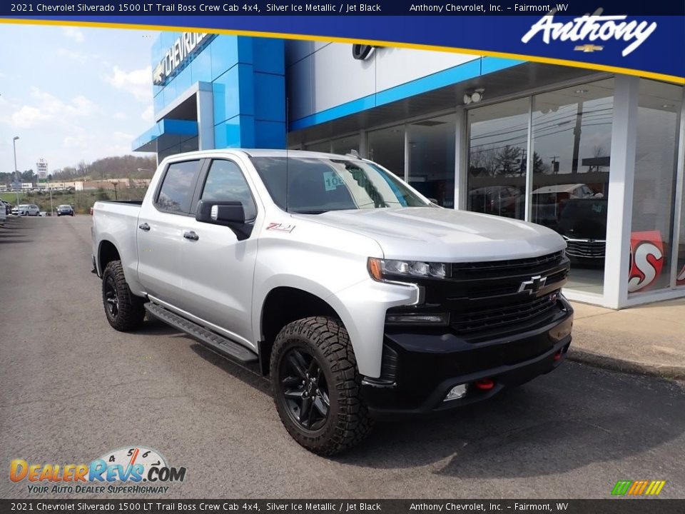 2021 Chevrolet Silverado 1500 LT Trail Boss Crew Cab 4x4 Silver Ice Metallic / Jet Black Photo #1