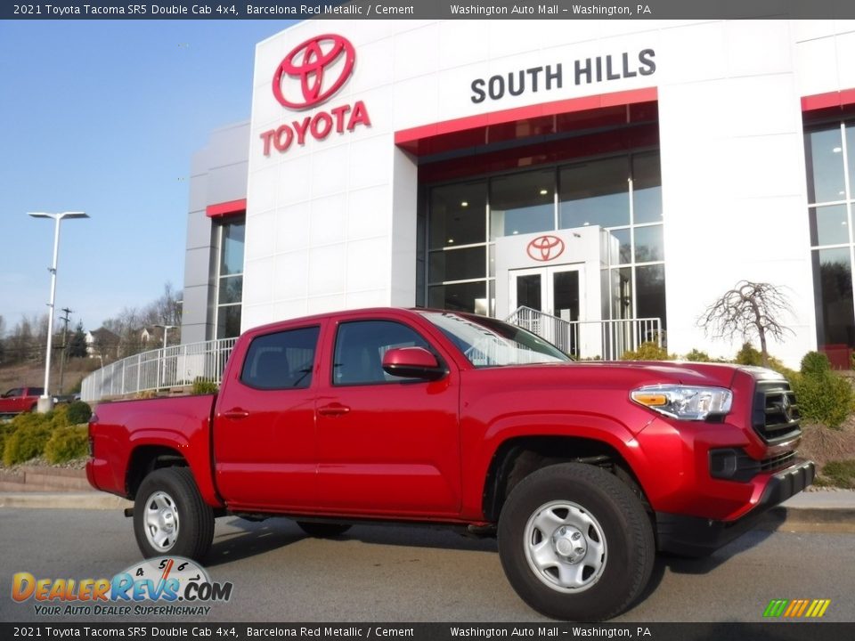 2021 Toyota Tacoma SR5 Double Cab 4x4 Barcelona Red Metallic / Cement Photo #2