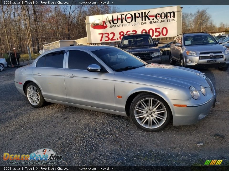 2008 Jaguar S-Type 3.0 Frost Blue / Charcoal Photo #1