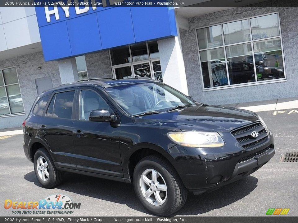 2008 Hyundai Santa Fe GLS 4WD Ebony Black / Gray Photo #1