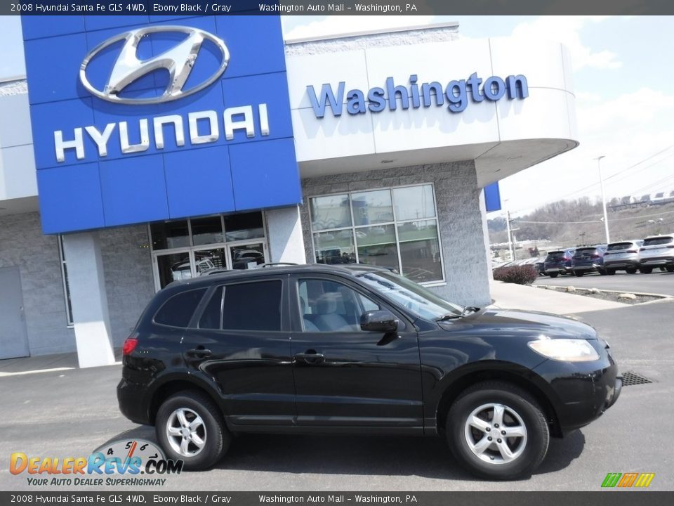 2008 Hyundai Santa Fe GLS 4WD Ebony Black / Gray Photo #2