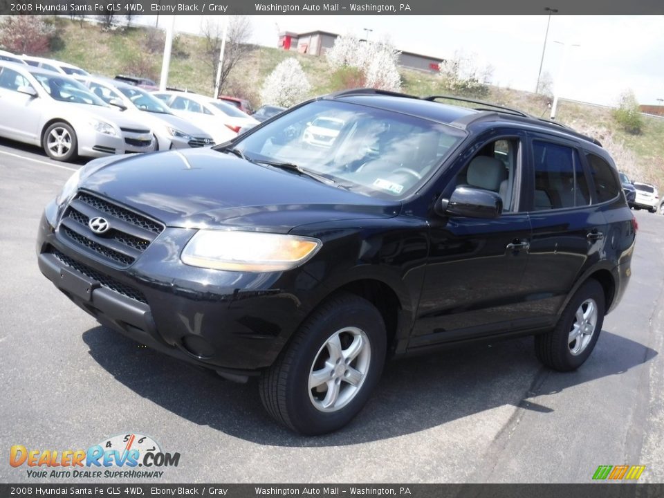 2008 Hyundai Santa Fe GLS 4WD Ebony Black / Gray Photo #6