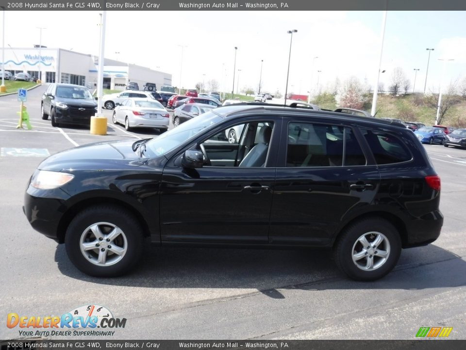 2008 Hyundai Santa Fe GLS 4WD Ebony Black / Gray Photo #7