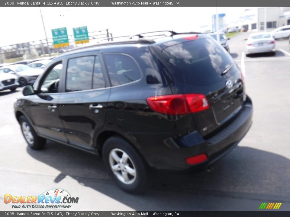 2008 Hyundai Santa Fe GLS 4WD Ebony Black / Gray Photo #8