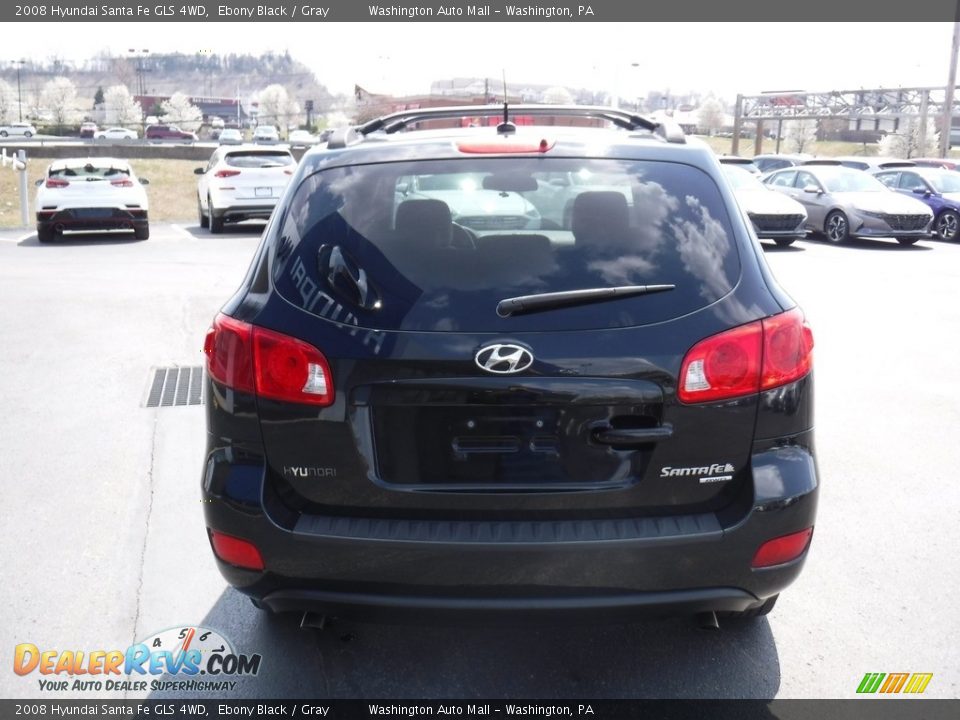 2008 Hyundai Santa Fe GLS 4WD Ebony Black / Gray Photo #9